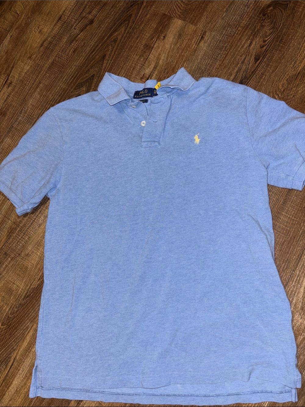 Polo by Ralph Lauren Boys  Heather Blue Polo with Yellow Pony